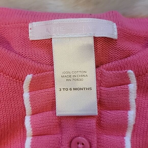 JANIE AND JACK PINK 3-BUTTON CARDIGAN, SIZE 3-6 MONTHS - Picture 6 of 7